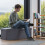 Banc de rangement pliable en tissu lin 2