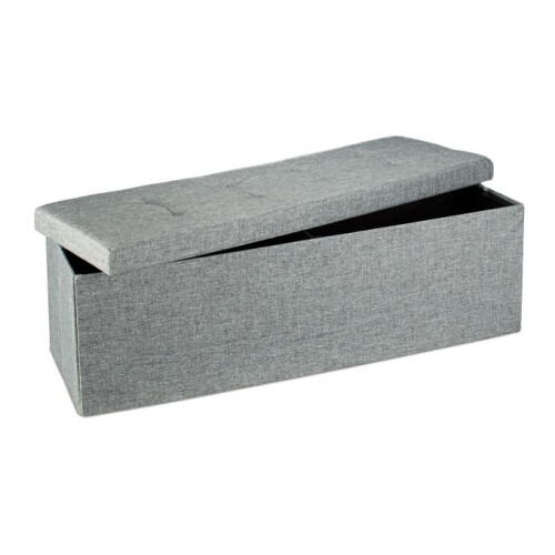 Collapsible storage bench linen fabric