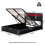 (Black) Upholstered Bed Functional Bed  Frame with LED Lighting 4