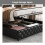 (Black) Upholstered Bed Functional Bed  Frame with LED Lighting 7
