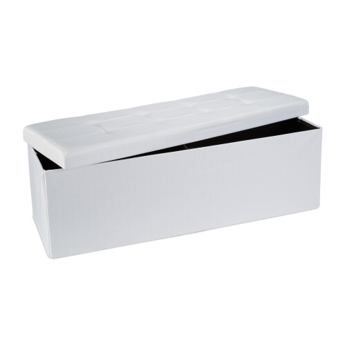 Collapsible storage bench linen fabric 2