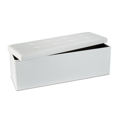 Banc de rangement pliable en cuir artificiel 2