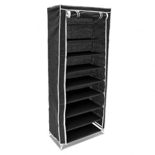 Schuhschrank mit Stoffpolsterung 9 Böden