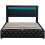 (Black) Upholstered Bed Functional Bed  Frame with LED Lighting 9