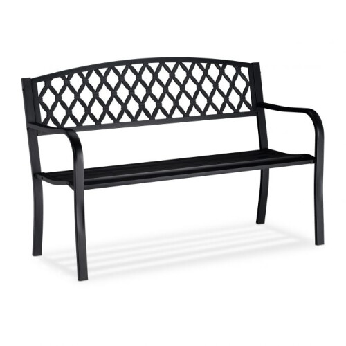 Metall-Gartenbank mit Flechtmuster