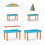 Picnic table for children with parasol 6