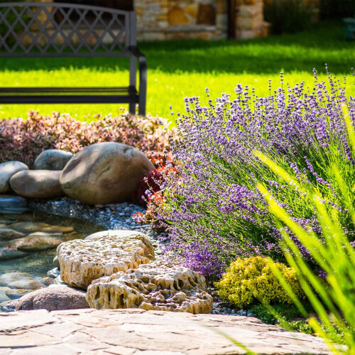Metall-Gartenbank mit Flechtmuster 2