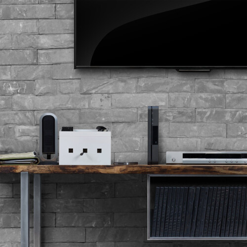 Kabelbox Bambus weiß 2