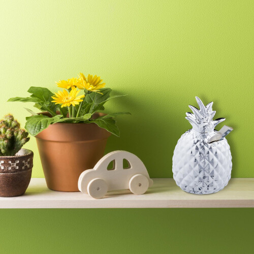 Sparschwein Ananas in Silber 1