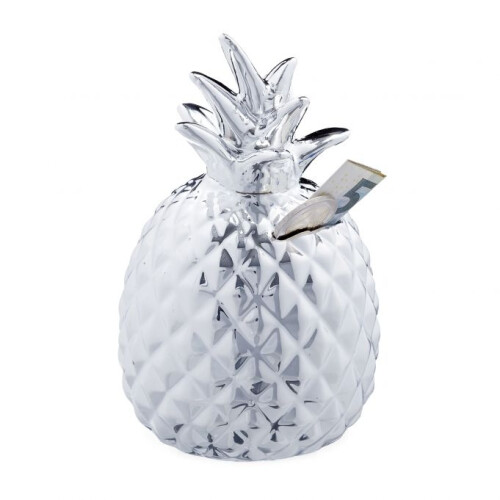 Sparschwein Ananas in Silber