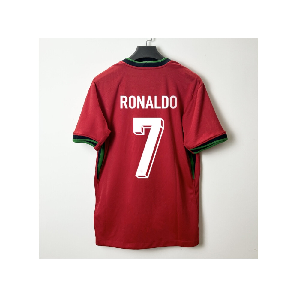 (M) 2024 Fans T-shirt for Adult Portugal Home Ronaldo Football Activewear Tops