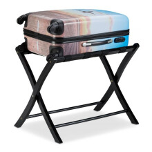 Folding wooden suitcase stand