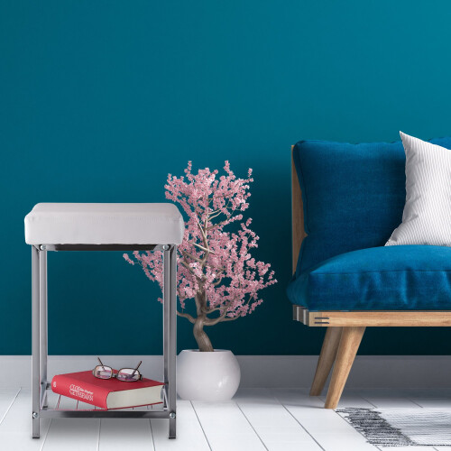 Weißer Hocker mit Stauraum 2