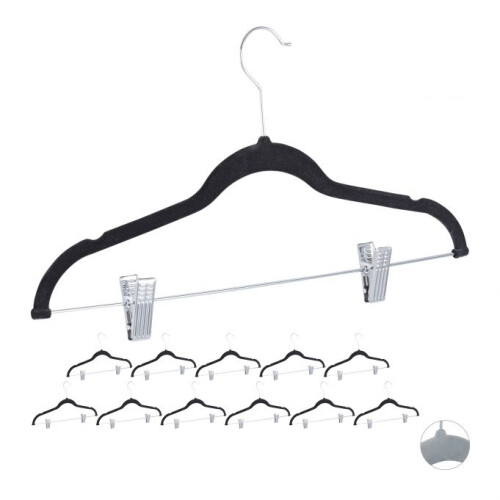 Samt-Kleiderbügel mit Clips 12er-Set