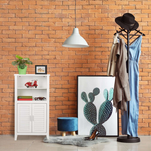 Badezimmerschrank weiß LAMELL 2
