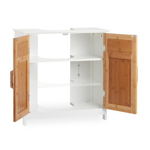 Waschbeckenschrank mit Bambustüren 2