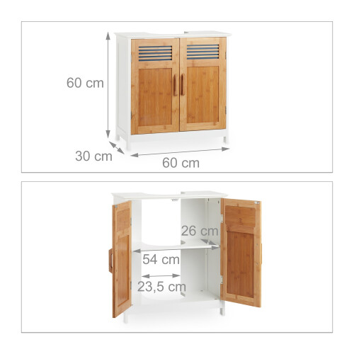 Waschbeckenschrank mit Bambustüren 1