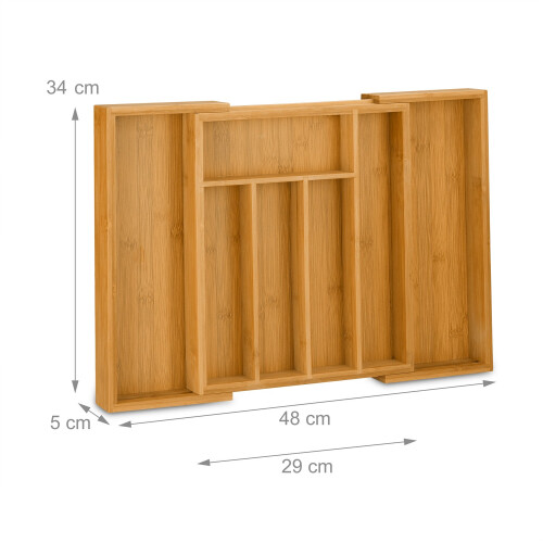 Besteckkasten Bambus 48 cm ausziehbar 1