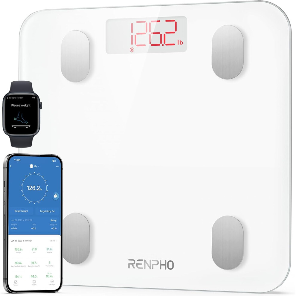 RENPHO Smart Scales for Body Weight, Digital Weighing Scales with High Precision Sensors, Bathroom Scales with App for 13 Body Composition Analyzer