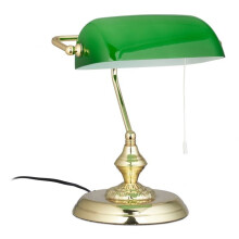 Lampada da banchiere con paralume in vetro verde