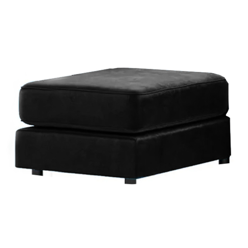 (Black, Footstool) Brooklyn Plush Velvet Foam Corner Sofa