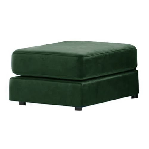 (Green, Footstool) Brooklyn Plush Velvet Foam Corner Sofa