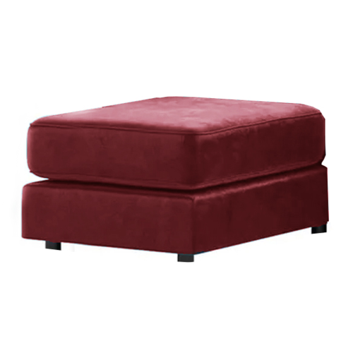 (Red, Footstool) Brooklyn Plush Velvet Foam Corner Sofa