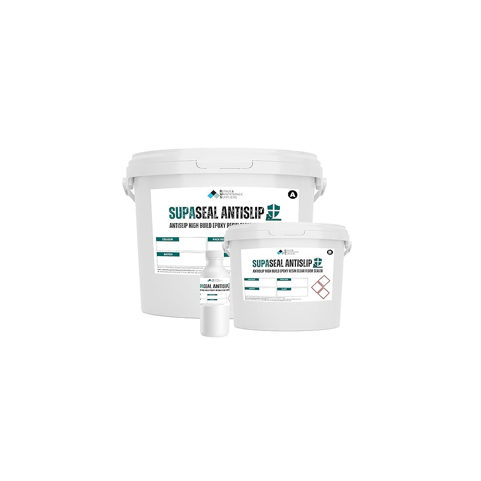 (1.05KG) RMS Supaseal Antislip | Textured Clear Epoxy Resin UV Resistant Sealer for Concrete, Wood, Tile & Natural Stone Floor, 2 Pack High Build Coating Paint