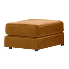 (Gold, Footstool) Brooklyn Plush Velvet Foam Corner Sofa