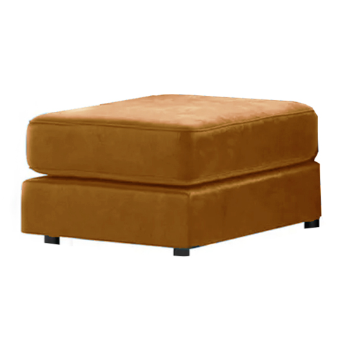 (Gold, Footstool) Brooklyn Plush Velvet Foam Corner Sofa