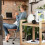 Badezimmerregal mit Rollen Holz 3