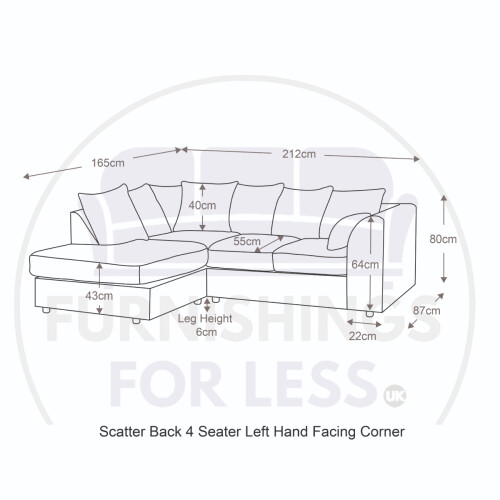 (Pink, Left Hand Facing) Brooklyn Plush Velvet Foam Corner Sofa 2