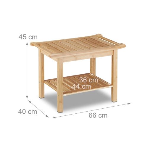 Bathroom bench in bamboo 1