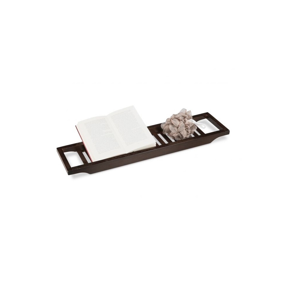 Shelf for bathtub bamboo brown lacquered