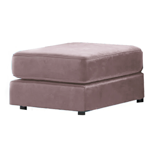 (Pink, Footstool) Brooklyn Plush Velvet Foam Corner Sofa