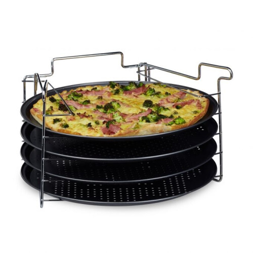 Pizzateller 4er Set mit Ständer