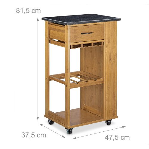 ALFRED L kitchen trolley with wine rack 2