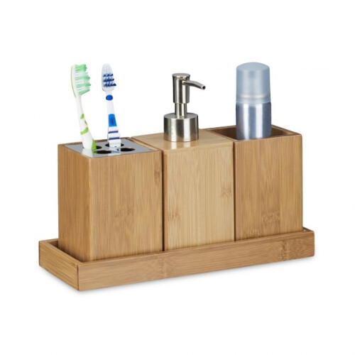 Badezimmer-Accessoires-Set aus Bambus