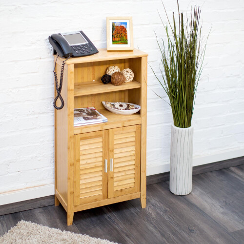 Badezimmerschrank LAMELL Bambus 2