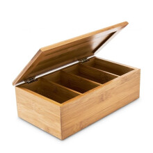 Teebox aus Bambus mit 4 Fächern