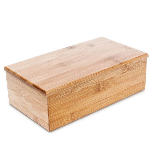 Teebox aus Bambus mit 4 Fächern 2