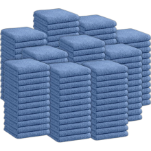 (Blue, 6-Piece) Luxury Face Cloths Towels 100% Egyptian Cotton Flannels Wash Cloths Towels 500GSM