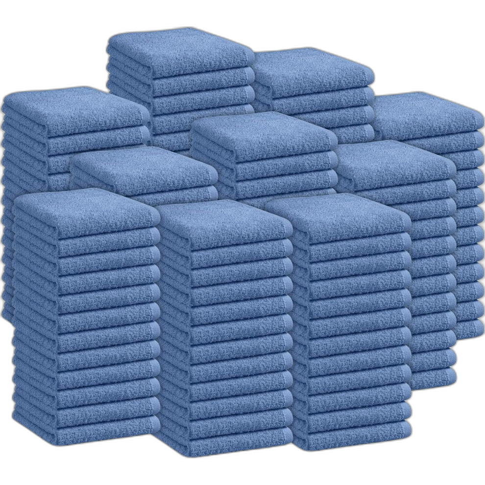 (Blue, 6-Piece) Luxury Face Cloths Towels 100% Egyptian Cotton Flannels Wash Cloths Towels 500GSM