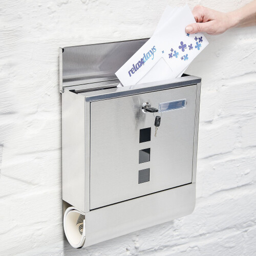 Mailbox stainless steel with magazine compartment 1