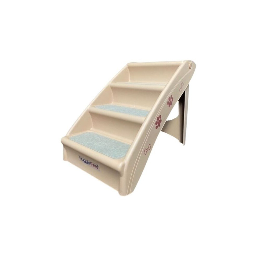 (Beige) HugglePets Plastic Pet Stairs / Steps