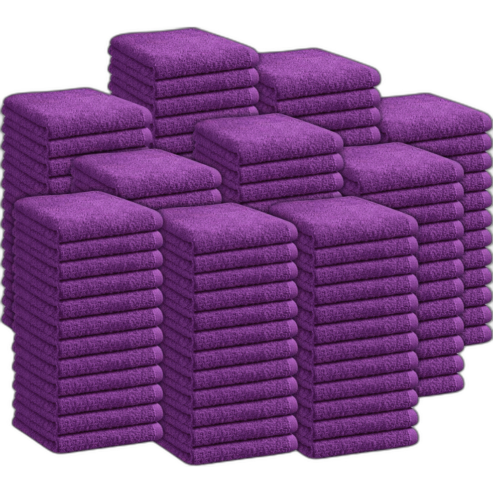 (Purple, 12-Piece) Luxury Face Cloths Towels 100% Egyptian Cotton Flannels Wash Cloths Towels 500GSM