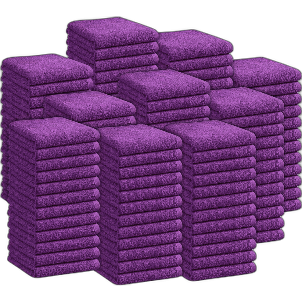 (Purple, 100-Piece) Luxury Face Cloths Towels 100% Egyptian Cotton Flannels Wash Cloths Towels 500GSM-image-OPC-PFCPBHF-NEW