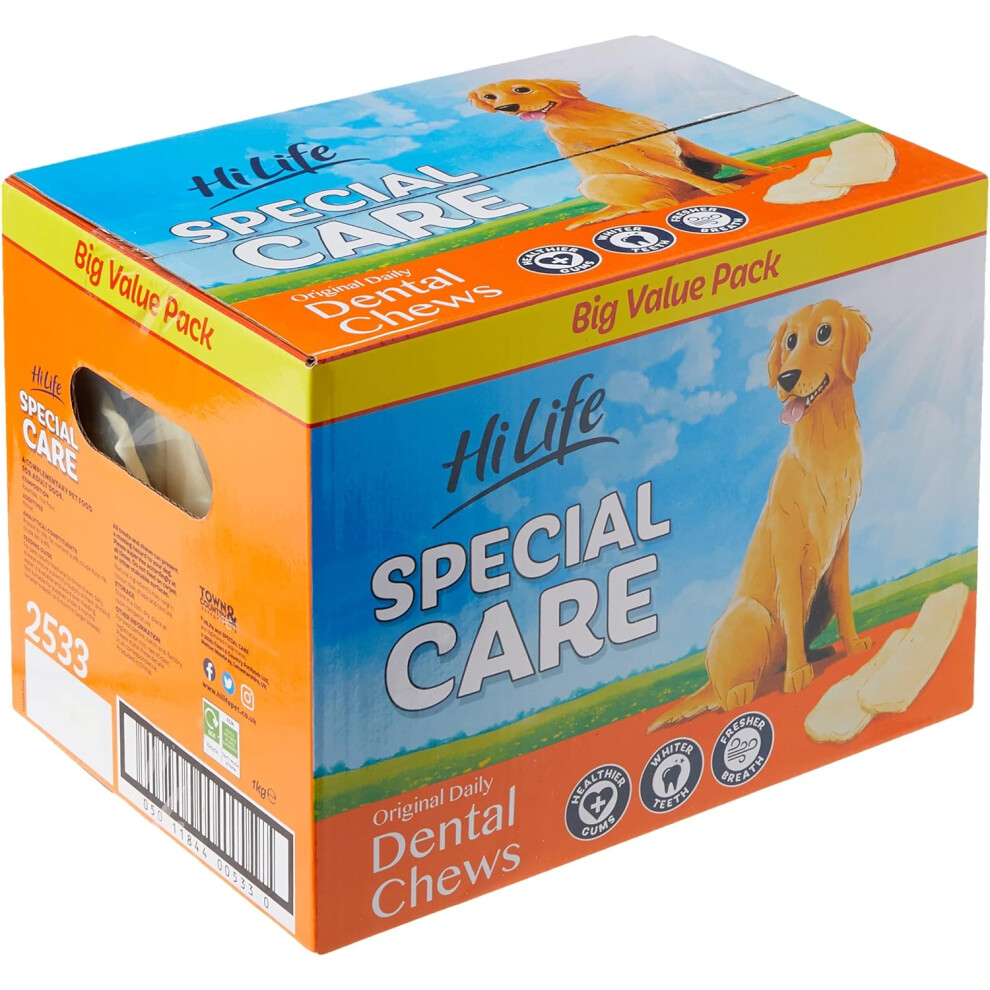 HiLife Special Care Daily Dental Dog Chews Original, 1kg Bulk Box