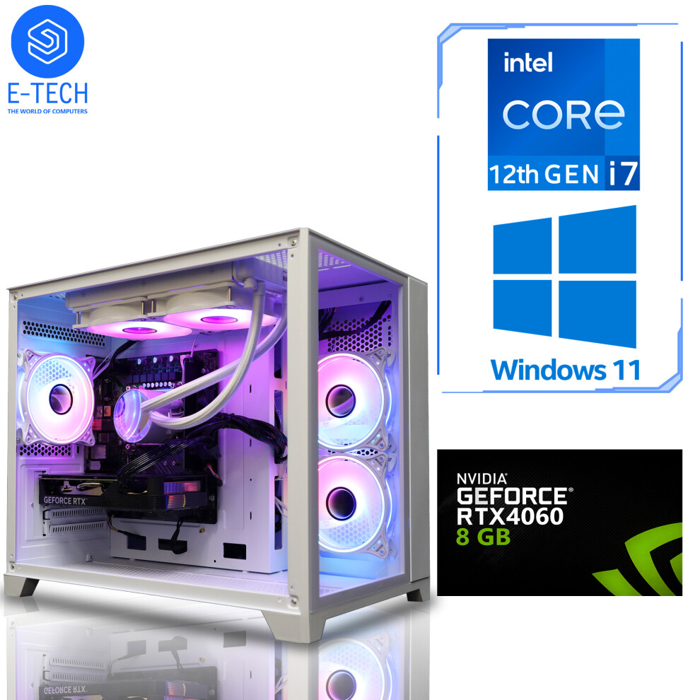 Fast Gaming PC Intel i7 12700KF 32GB DDR5 8GB RTX 4060 1TB M.2 Wins 11