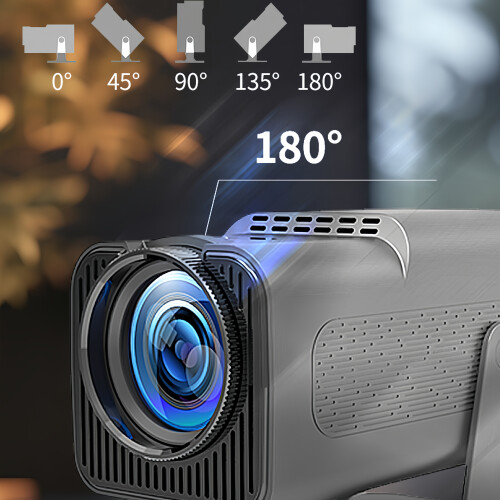 F600 Mini Smart Projector Auto Horizontal Correction180ÂRotatable whit 2